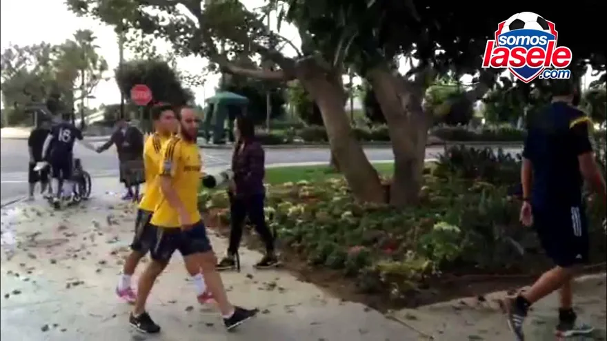 Llegada del LA Galaxy a los entrenamientos