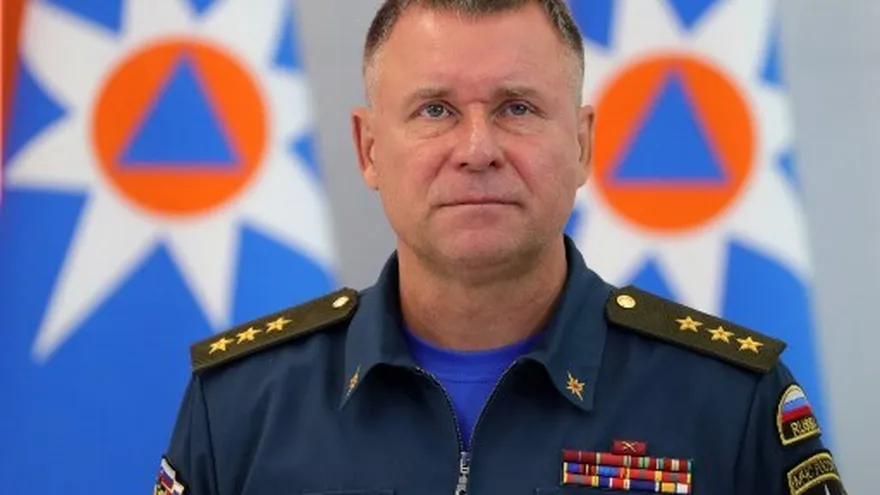 Una imagen del año 2019 del ministro ruso de Situaciones de Emergencia, Evgueni Zinitshev