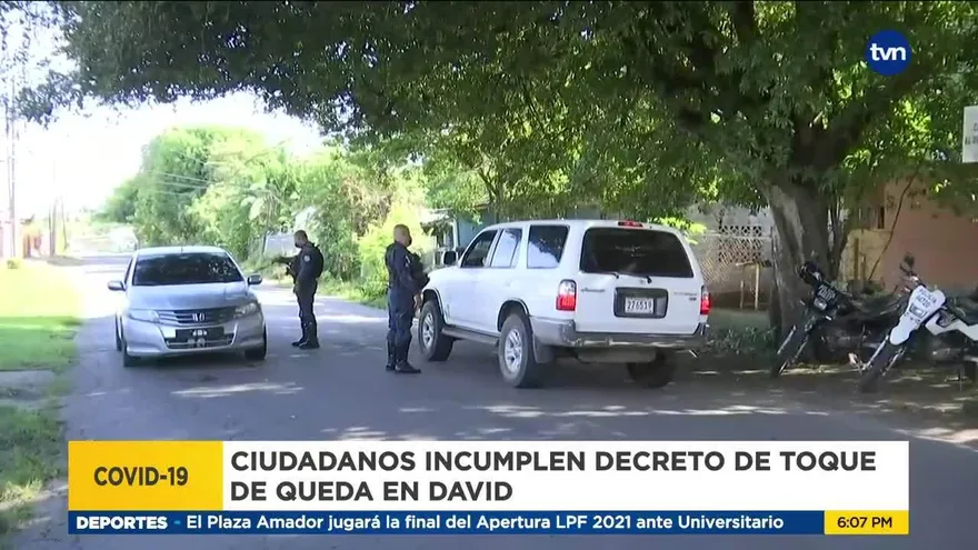 Incumplimiento por toque de queda en Chiriquí