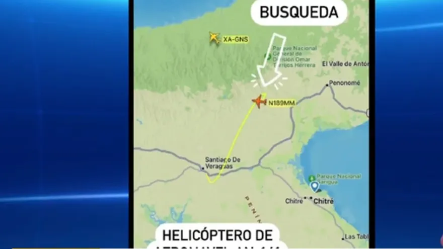 Tres personas viajaban en helicóptero del Senan