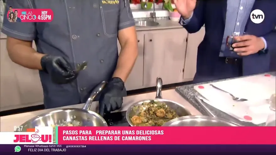 Receta: Canasta rellena de camarones