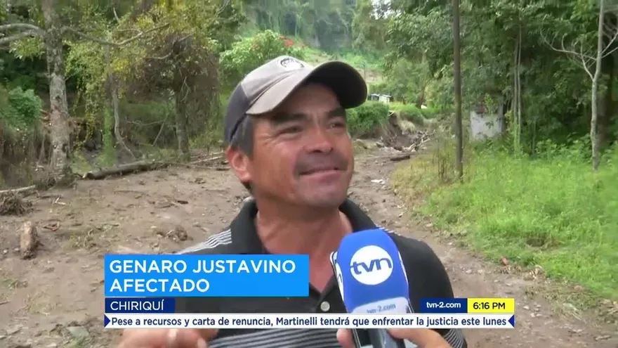 Lluvias causan deslizamientos y daños a cultivos en Chiriquí