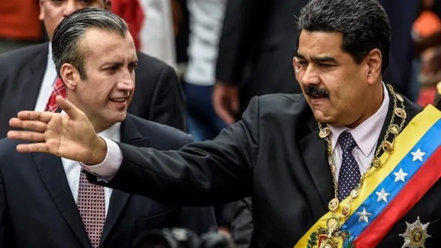 El presidente venezolano, Nicolás Maduro, y el vicepresidente Tareck El Aissami.
