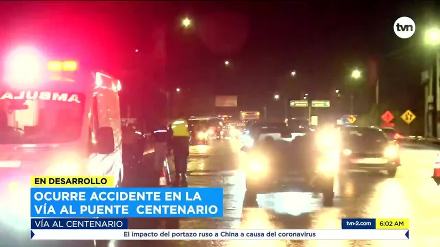 Accidente en la vía hacia el puente Centenario