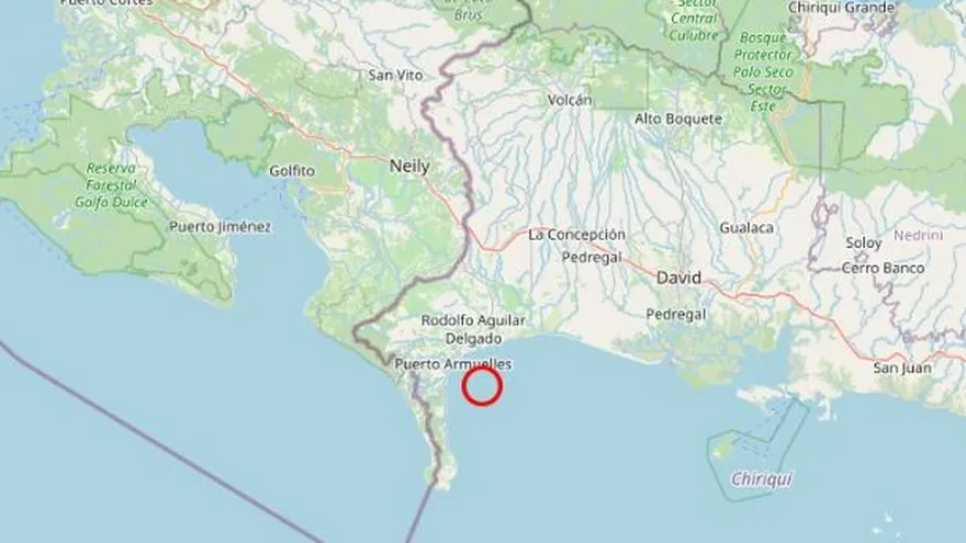 El sismo fue registrado al sur de Puerto Armuelles