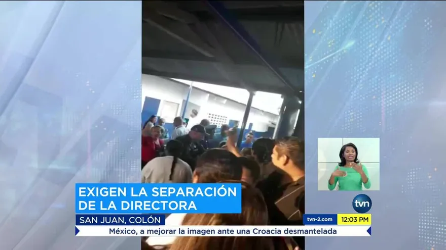 Golpes y empujones durante protesta en escuela de Colón