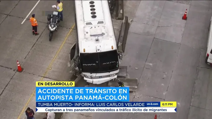 Se registra accidente de tránsito en la Autopista Panamá-Colón