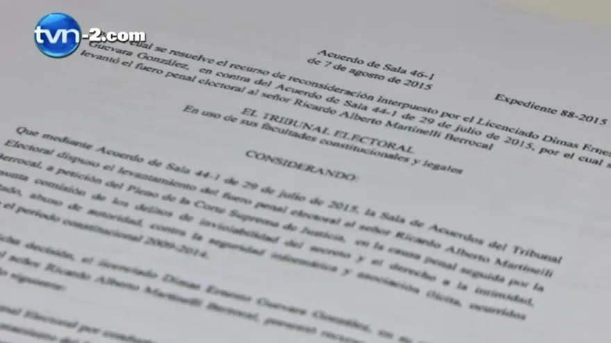 Se mantiene levantamiento de fuero electoral a Martinelli