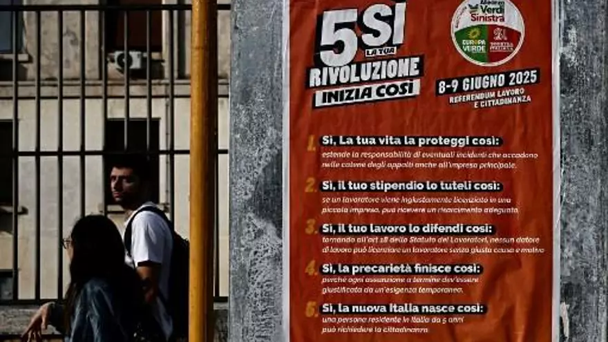 Referendum en Italia por nacionalidad y derechos laborales