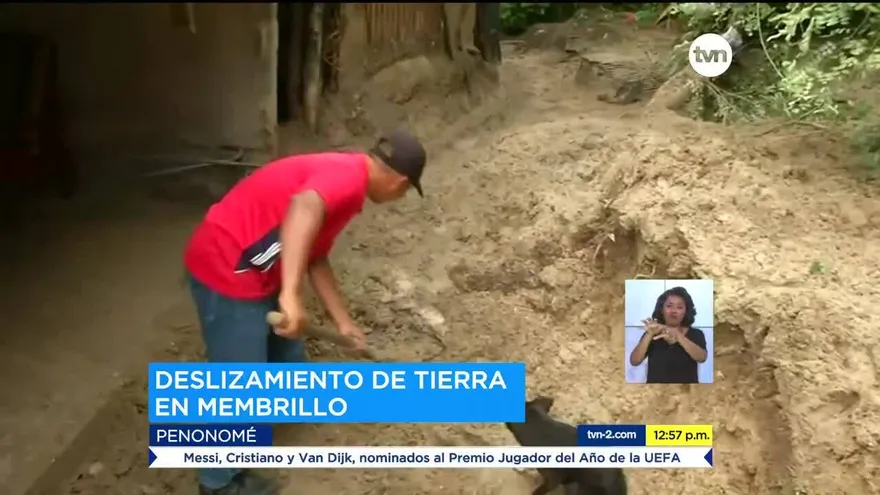 Inspeccionan vivienda afectada por deslizamiento de tierra en Coclé