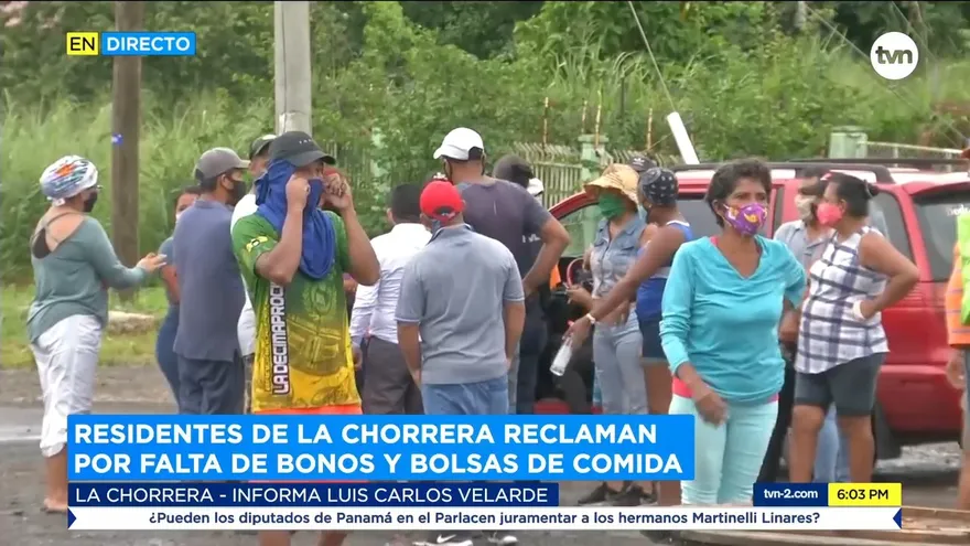 Varios retenidos por protestas ante retraso en entrega de bonos solidarios en Panamá Oeste