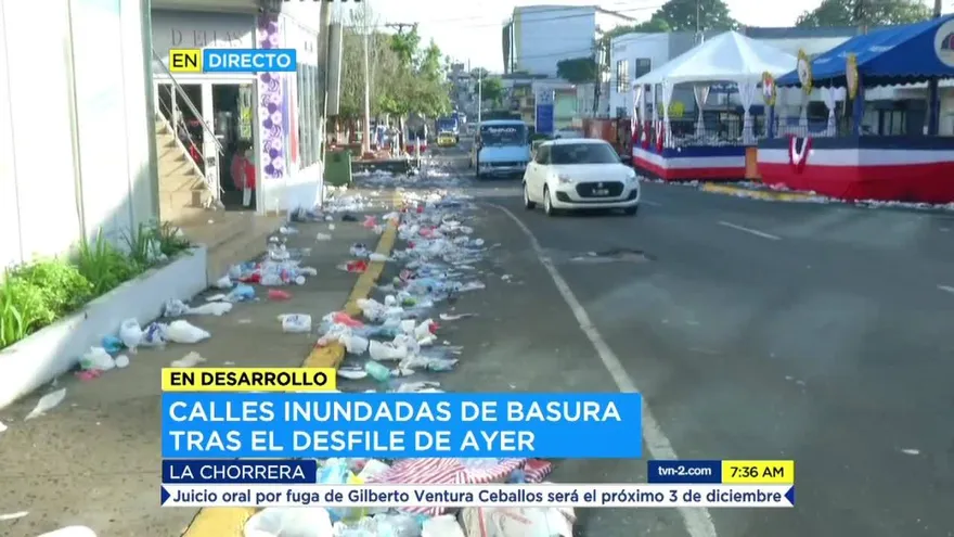 Calles repletas de basura en La Chorrera