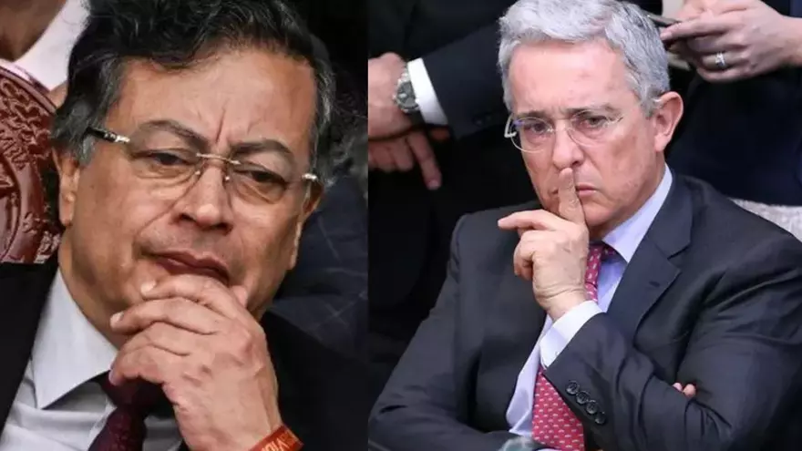 Gustavo Petro (presidente de Colombia) y Álvaro Uribe (expresidente de Colombia)