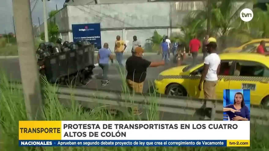 Taxistas protestan en la provincia de Colón
