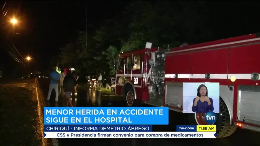 Adolescente de 16 años permanece en Cuidados Intensivos tras accidente de tránsito en Bugaba