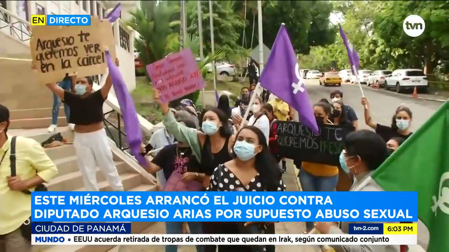 Manifestaciones en la Corte Suprema Justica por el juicio a Arquesio Arias
