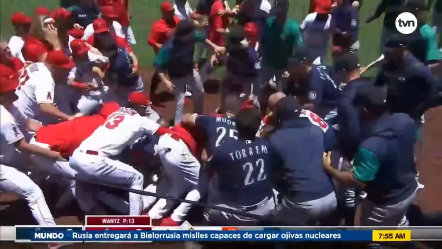 Gresca entre peloteros de los Marineros y Angelinos en la MLB