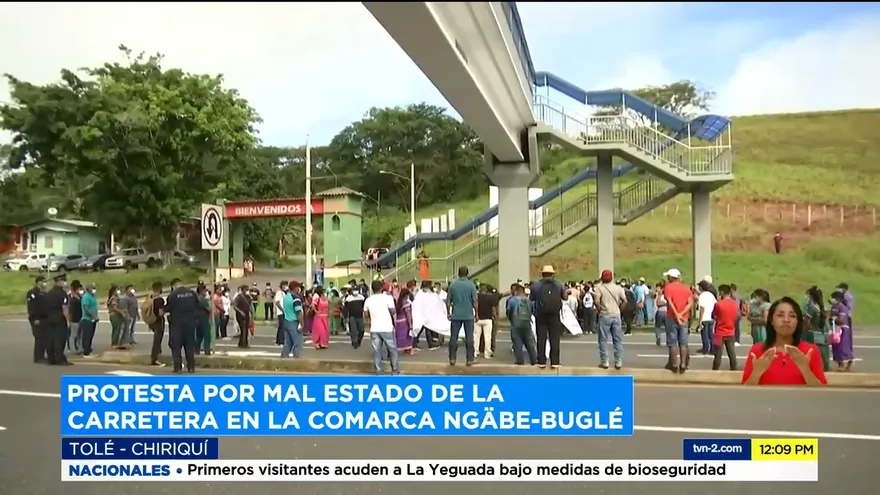 Indígenas Ngäbe-Buglé protestan por mal estado de las calles en Tolé