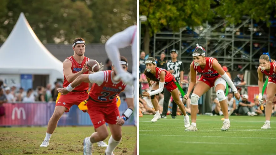 Selecciones masculina y femenina de Panamá en acción durante el Mundial de Flag Football