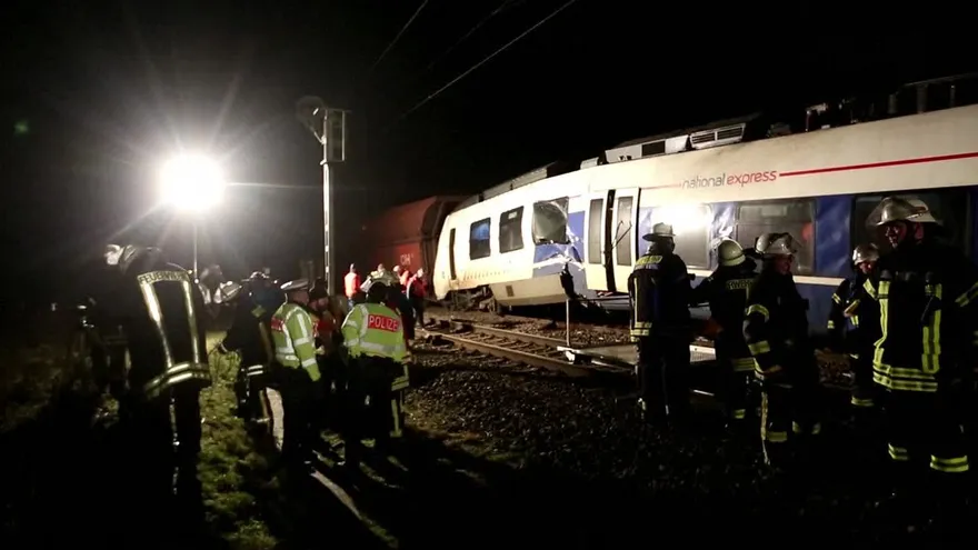 Cerca de 50 heridos en un choque de trenes en Alemania