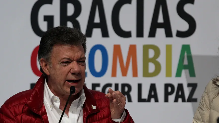 el presidente de Colombia, Juan Manuel Santos, durante su campaña de reelección en 2014.