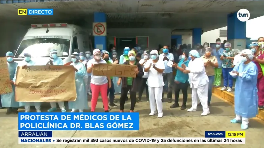 Médicos en Arraiján protestan por distribución de vacunas
