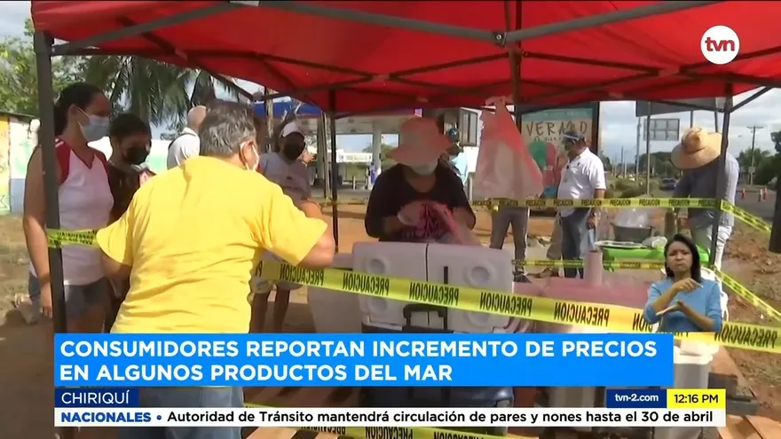 Consumidores reportan incremento de precios de mariscos en Chiriquí