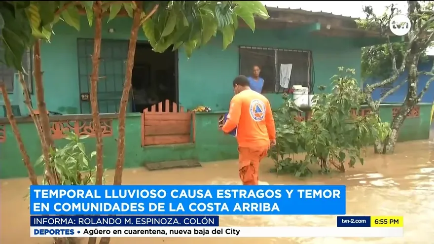 Temporal lluvioso sorprende a comunidades en Colón
