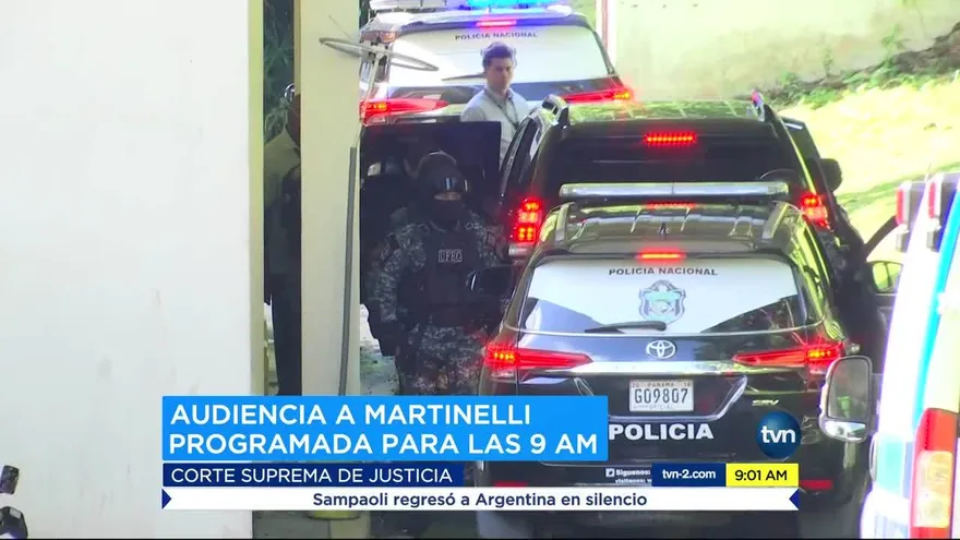 Martinelli llegó a la Corte Suprema donde se realizará la audiencia