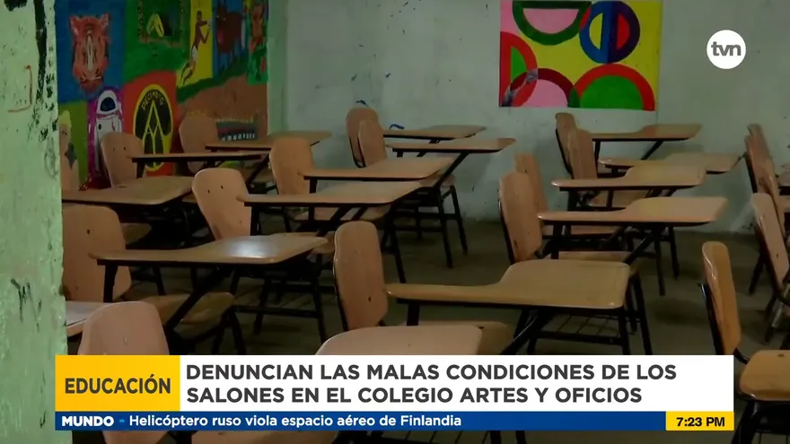 Pésimas condiciones de las aulas en el Colegio Artes y Oficios