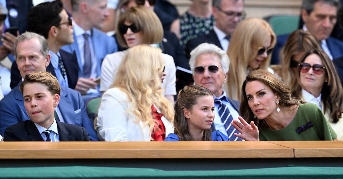 La princesa de Gales y celebridades encabezan el palco en la final de Wimbledon