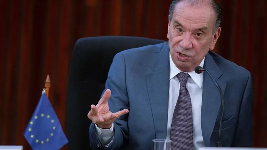 El ministro de Exteriores de Brasil, Aloysio Nunes, durante un seminario organizado por autoridades de Brasil y la Unión Europea (UE), en Brasilia (Brasil).