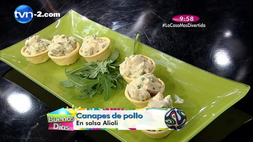 Receta - Canapess de Pollo en Salsa Alioli