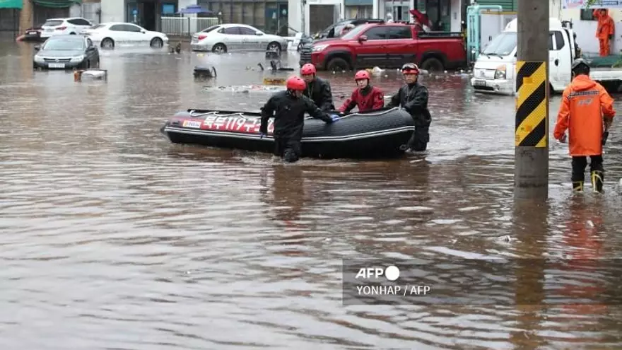 Inundaciones afectan a Corea del Sur.