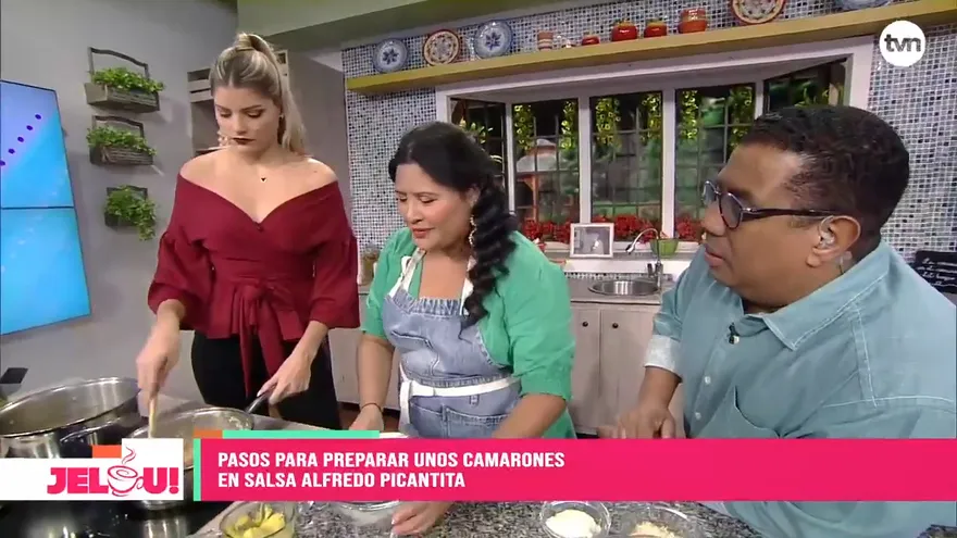 Receta: Camarones en salsa Alfredo con picantito