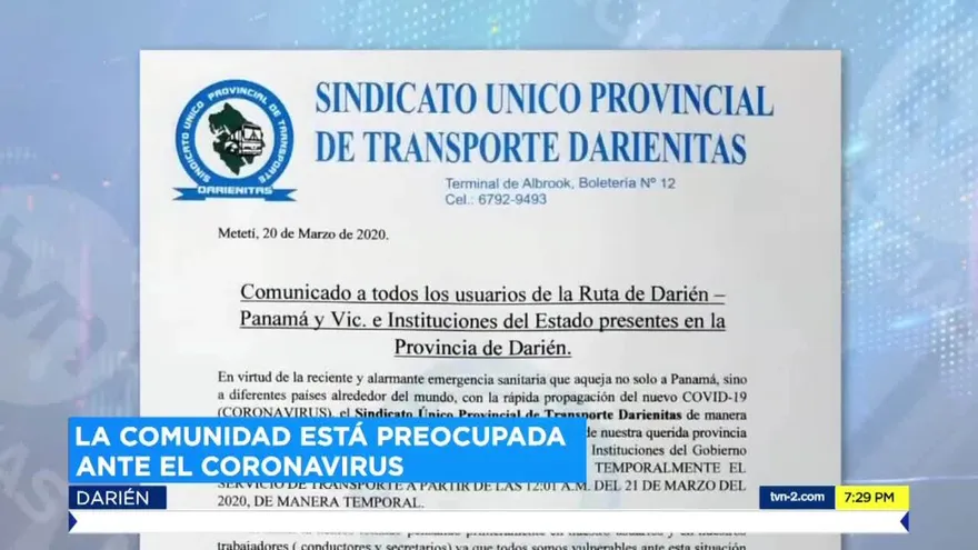 Transportistas en Darién suspende servicio para cumplir con aislamiento