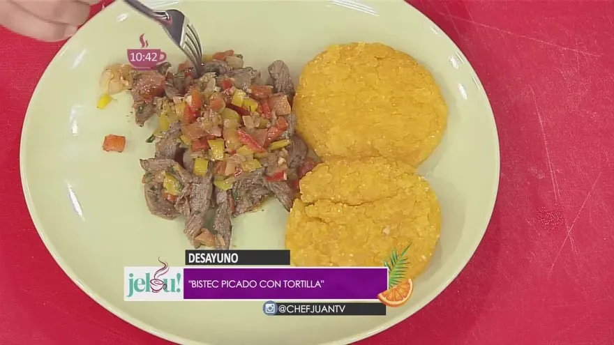 Bistec picado con tortillas