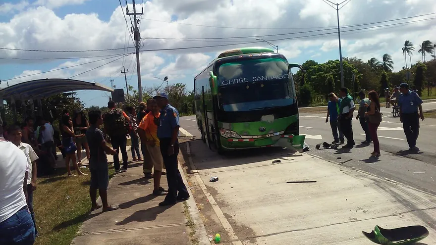 Bus accidentado en Santa María.