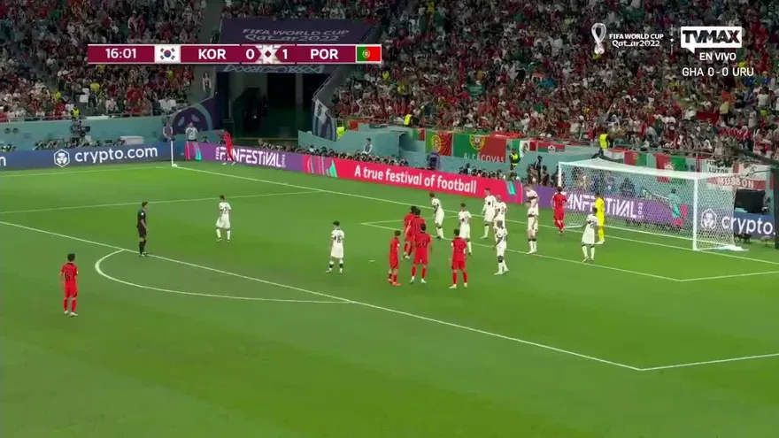Corea del Sur vs Portugal. Gol anulado a Kim Jin-Su de Corea del Sur por fuera de lugar