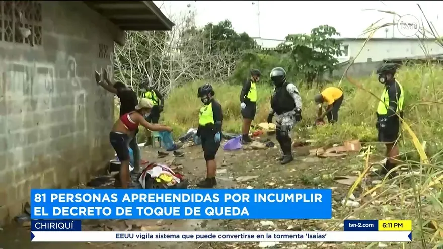 Policía Nacional detiene a 81 personas por violar cuarentena en Chiriquí