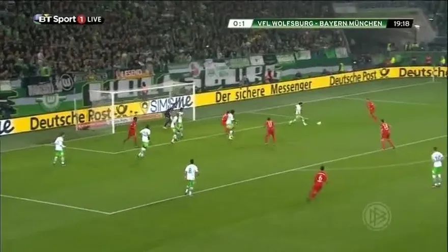 Douglas Costa marcó un golazo en Bayern Munich 1-3 Wolfsburgo