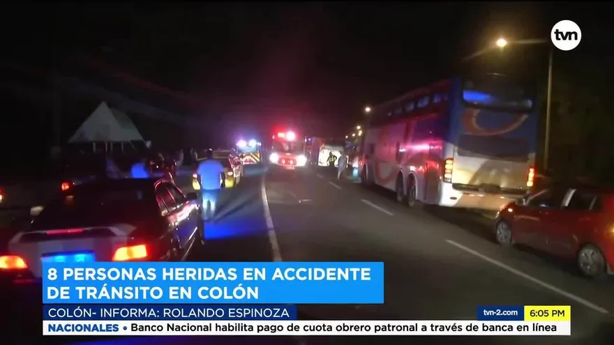 Ocho lesionados en accidente en Colón