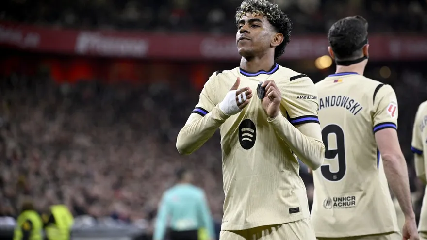 Lamine Yamal anotó en triunfo del Barcelona sobre Athletic Club