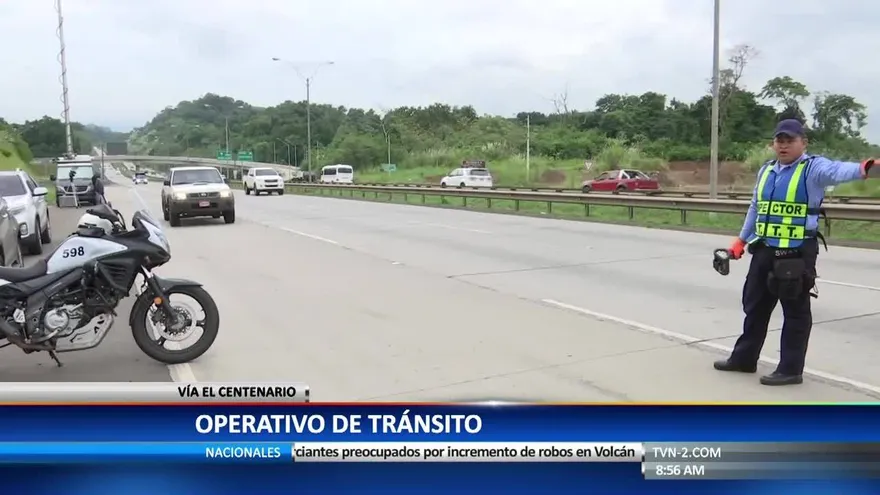 Operativo de la ATTT en la vía Centenario