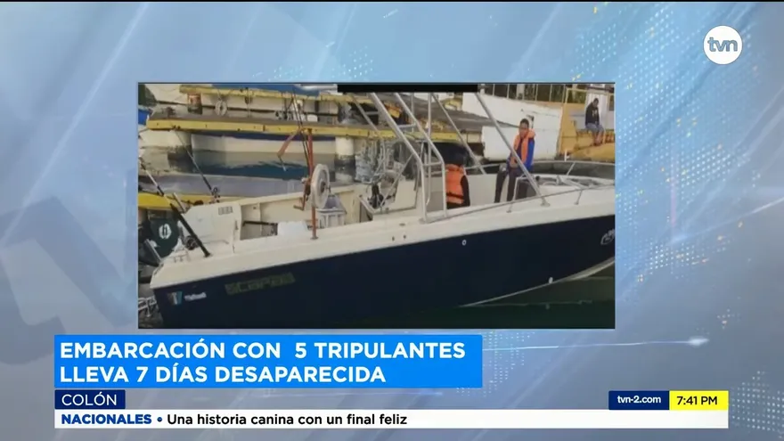Embarcación con cinco tripulantes lleva siete días desaparecida