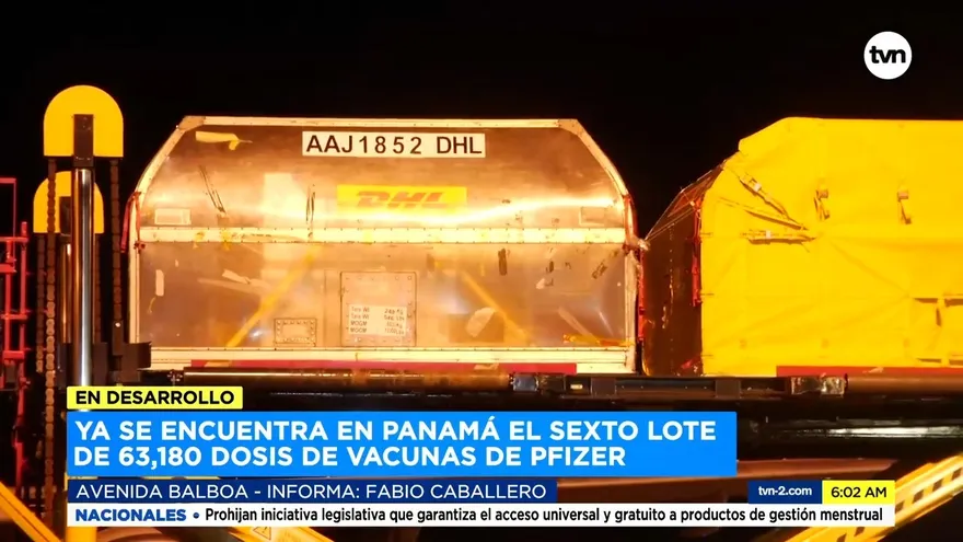 Llega el sexto embarque de vacunas de Pfizer/BioNtech