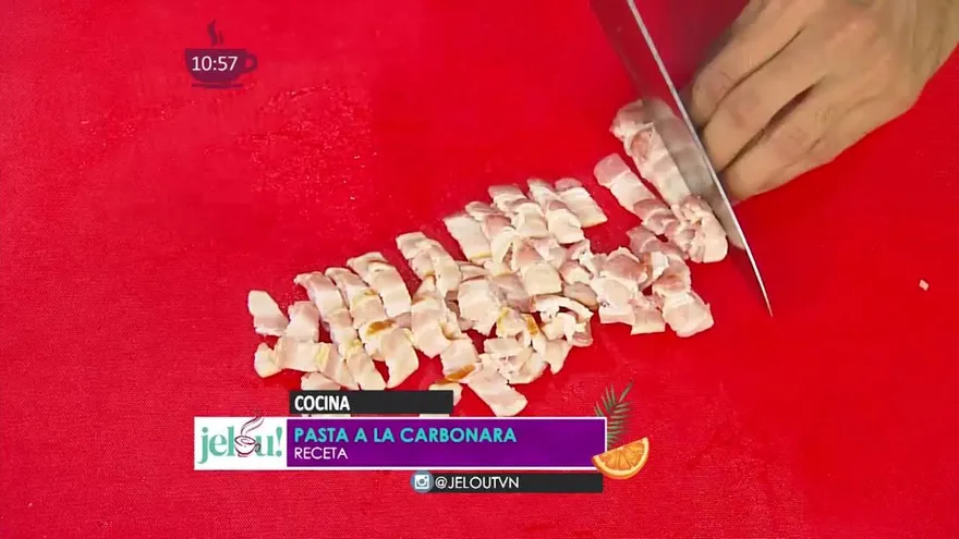 Pasta a la carbonara.