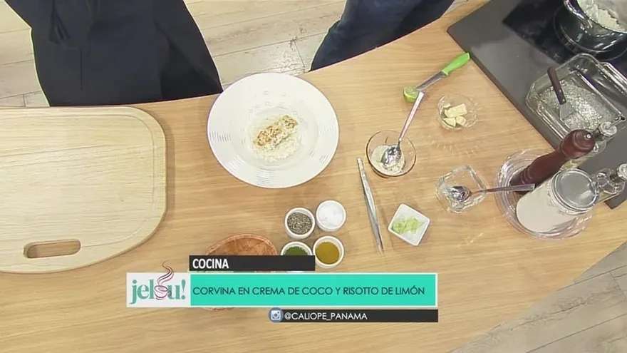 Receta: Corvina en crema de Coco con Rissotto