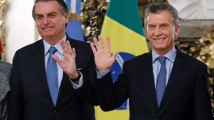 Jair Bolsonaro, presidente de Brasil y Mauricio Macri, presidente de Argentina