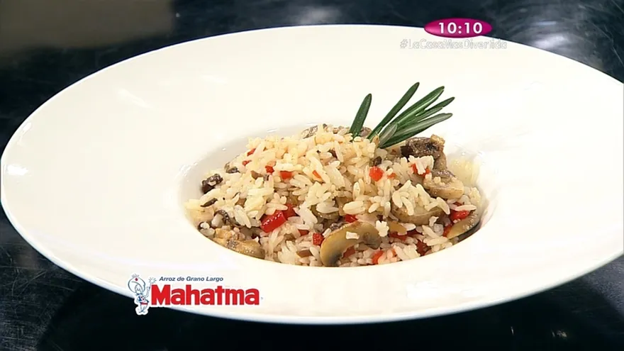 Receta - Arroz con Hongos Morrones y Romero